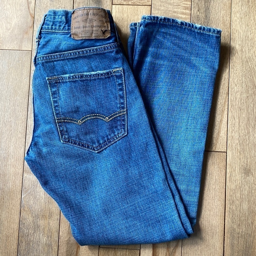 American Eagle Slim Straight Men’s Boy’s Denim Jeans Size 26 x 28 Casual Teen